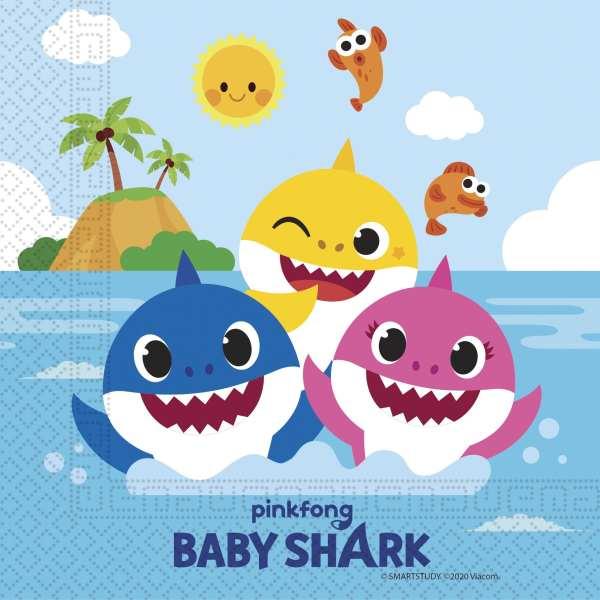Servietten Baby Shark - Deko Kindergeburtstag